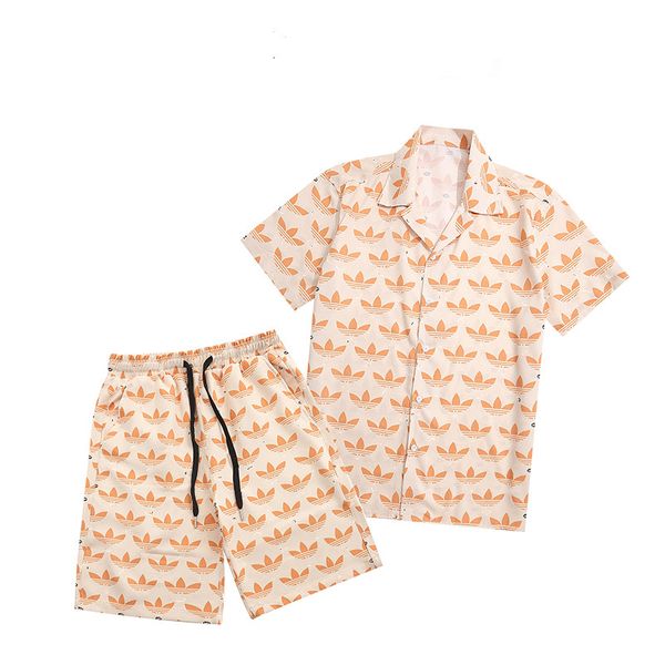 summer fashion mens tracksuits hawaii 2023 beach pants set designer shirts printing leisure shirt man slim fit the board of directors short, Gray